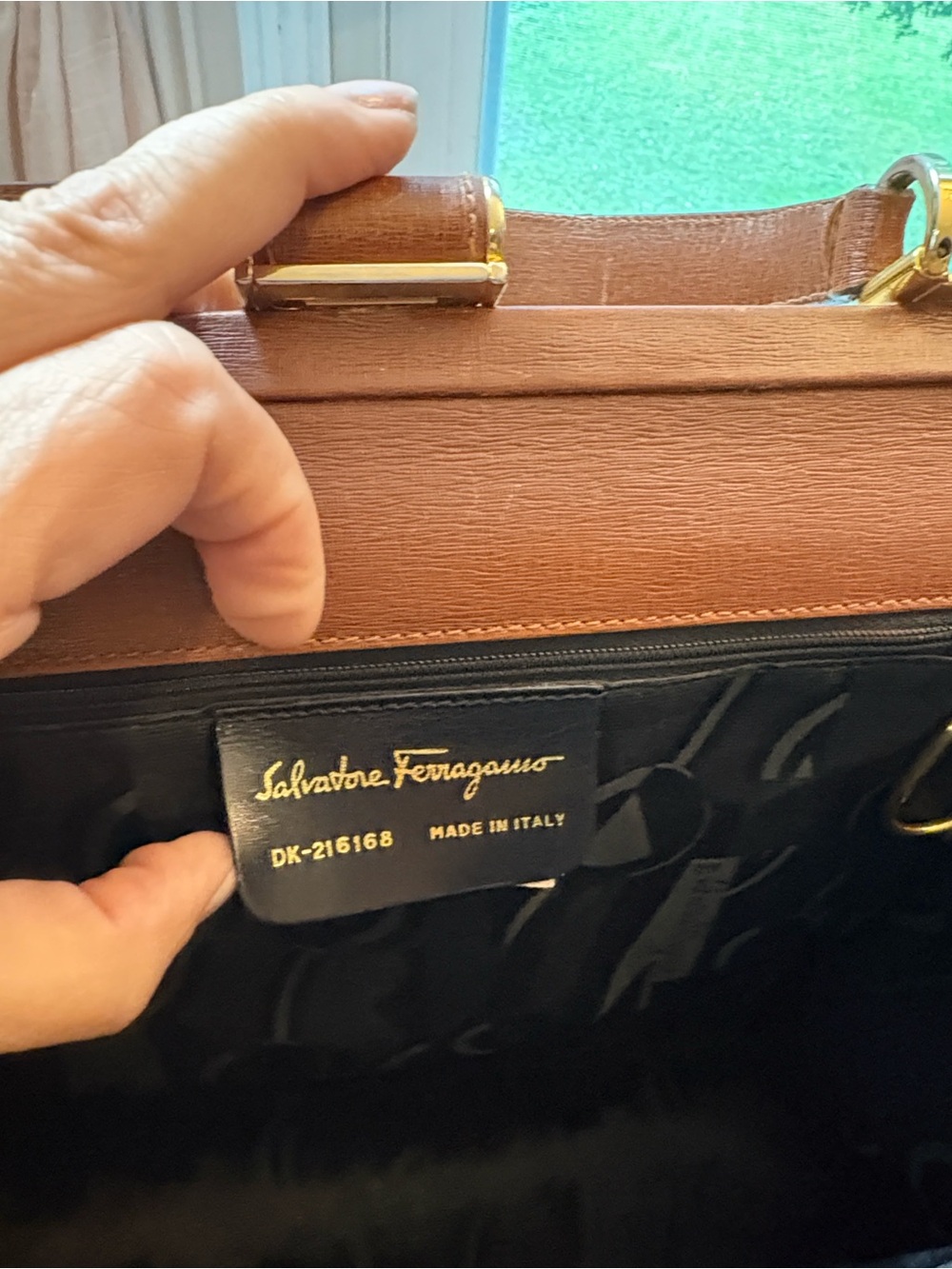 Vintage Salvatore Ferragamo Brown Leather Structured Top-Handle Satchel - Picture 13 of 16
